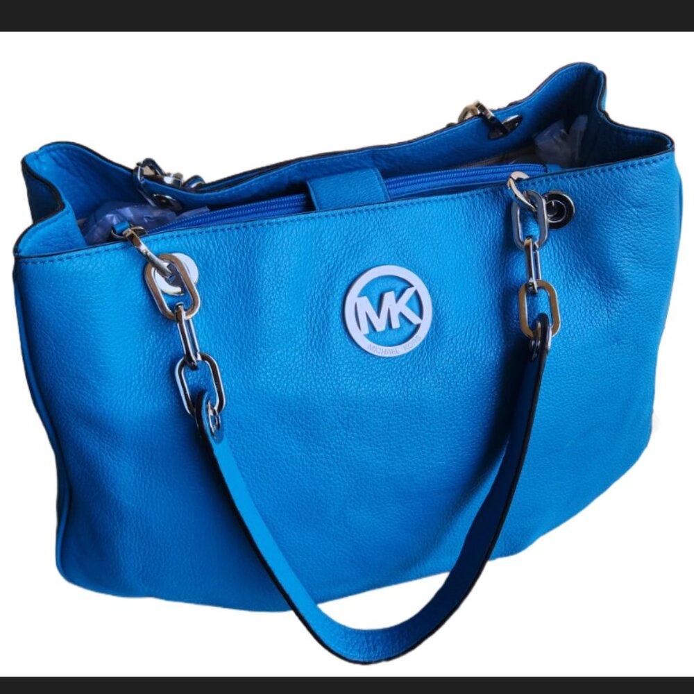 Michael Kors fulton chain summer blue shoulder bag - Picture 1 of 16